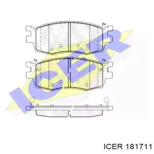 181711 Icer колодки гальмівні передні, дискові