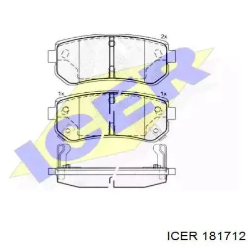 Задні гальмівні колодки Icer 181712 ціна, від 15.91 USD
