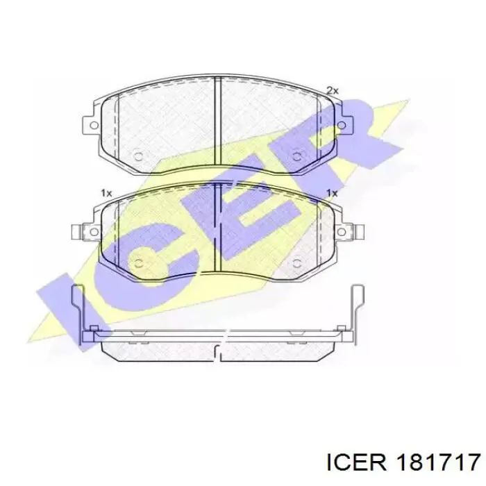 Купити 181717 Icer Колодки гальмівні передні, дискові