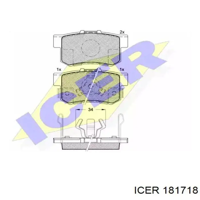 Задні гальмівні колодки Icer 181718 ціна, від 22.04 USD