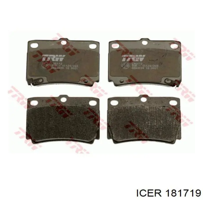 Задні гальмівні колодки Icer 181719 ціна, від 20.27 USD