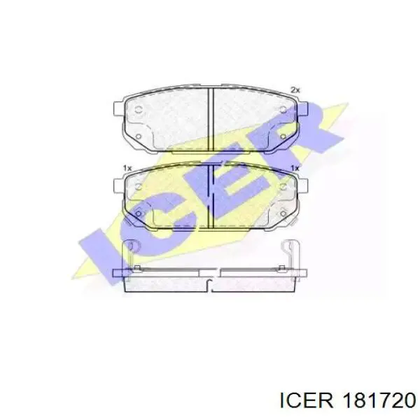 181720 Icer колодки гальмові задні, дискові