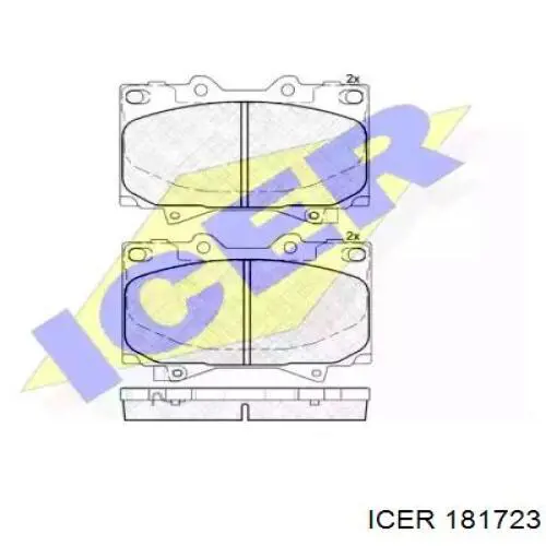 Колодки гальмівні передні, дискові 181723 Icer