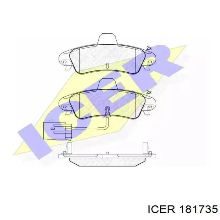 Колодки гальмові задні, дискові 181735 Icer