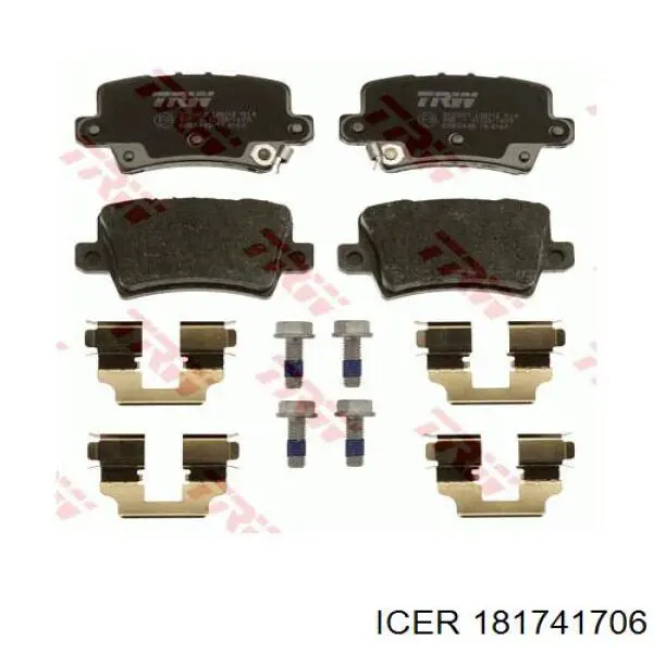 Задні гальмівні колодки 181741706 Icer