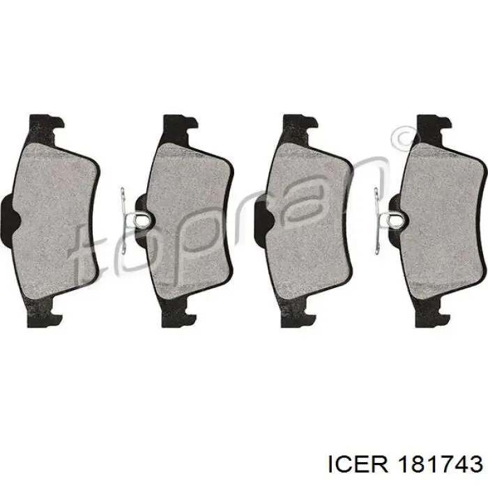 Задні гальмівні колодки 181743 Icer