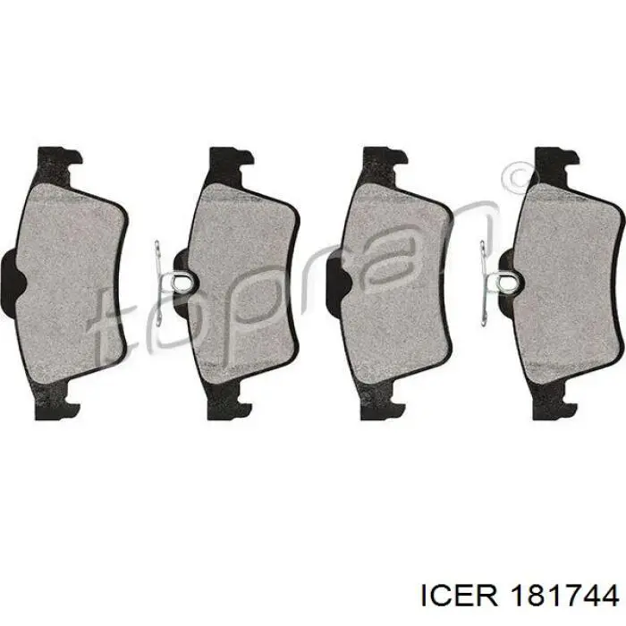 Задні гальмівні колодки Icer 181744 ціна, від 24.93 USD