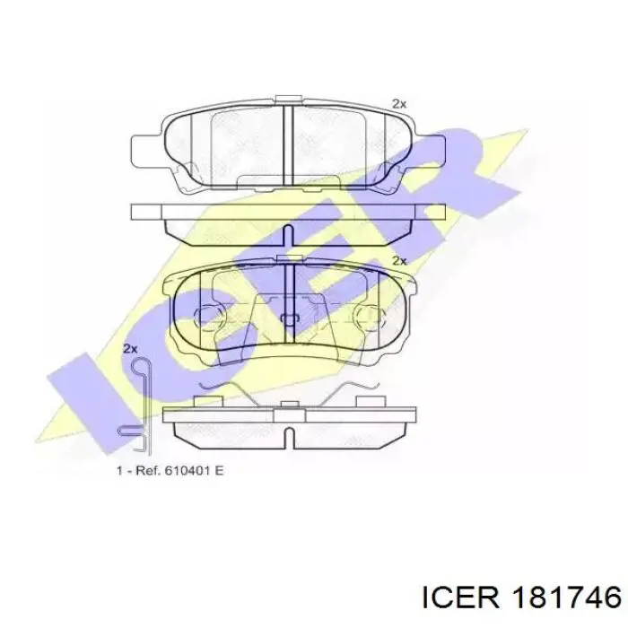 Задні гальмівні колодки Icer 181746 ціна, від 20.23 USD