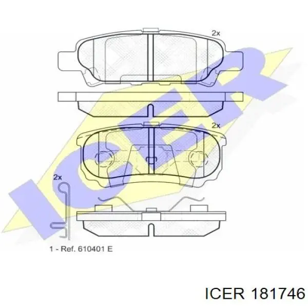 181746 Icer колодки гальмові задні, дискові