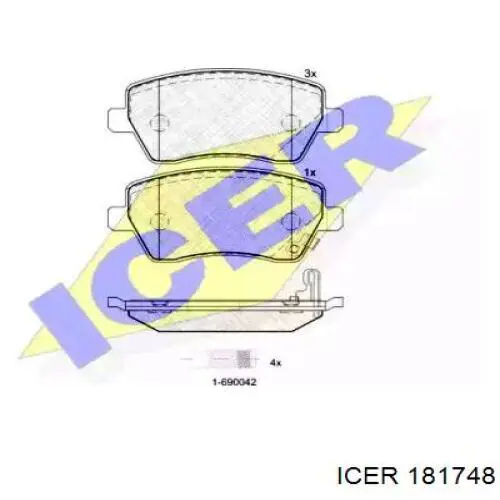 181748 Icer колодки гальмівні передні, дискові