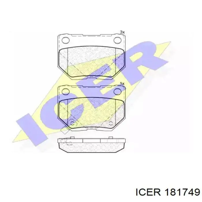 Колодки гальмові задні, дискові 181749 Icer