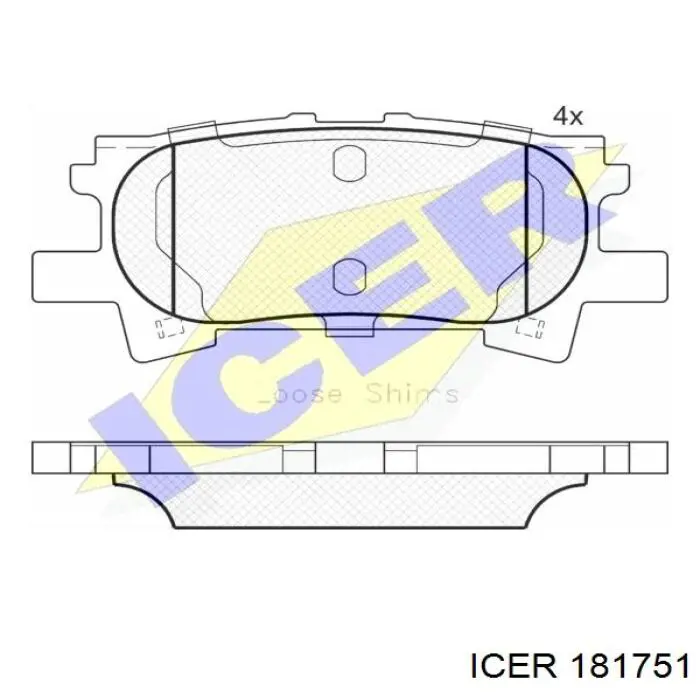 Колодки гальмові задні, дискові 181751 Icer