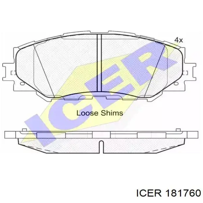 Передні тормозні колодки 181760 Icer