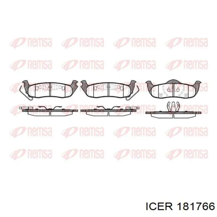 Колодки гальмові задні, дискові 181766 Icer