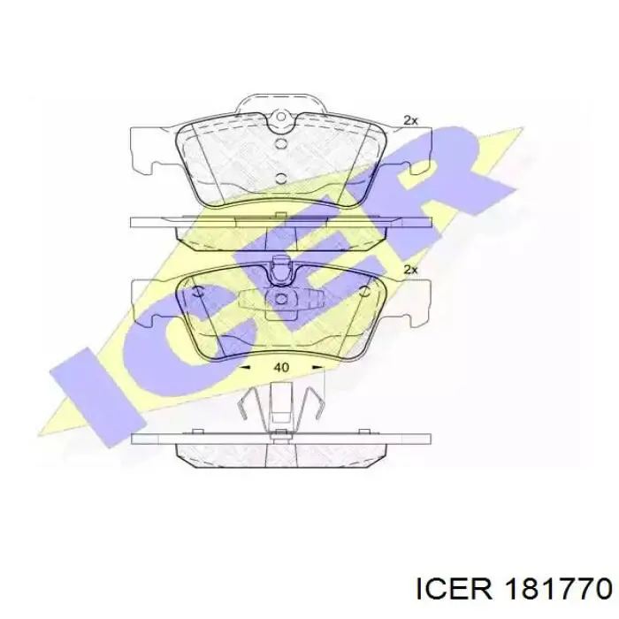 Задні гальмівні колодки Icer 181770 ціна, від 29.54 USD