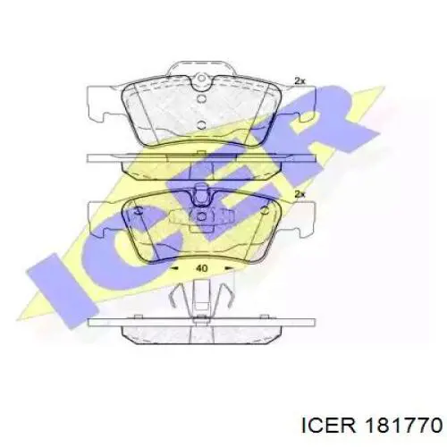 181770 Icer колодки гальмові задні, дискові