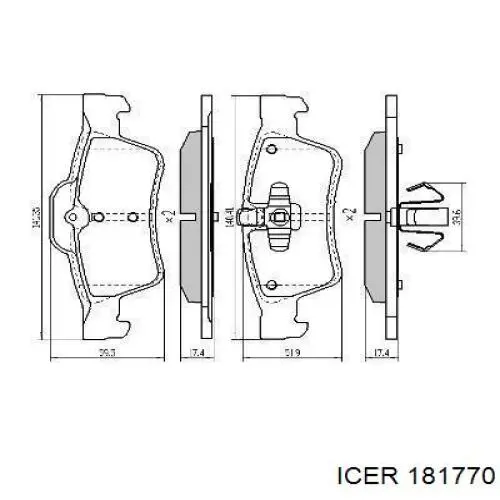 Купити 181770 Icer Задні колодки