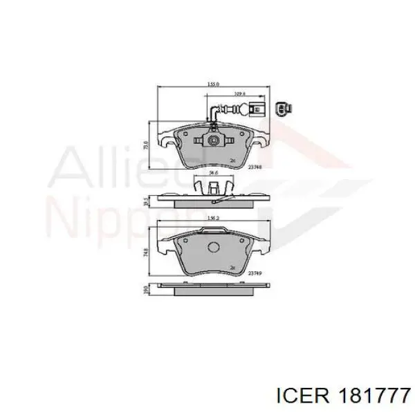 Тормозні колодки Icer 181777