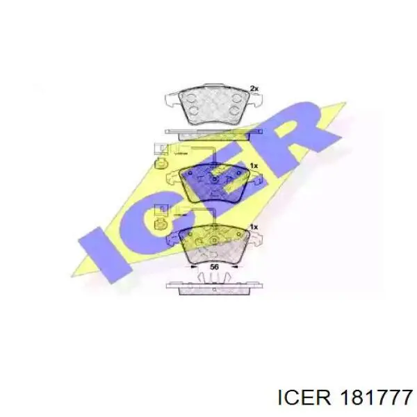181777 Icer колодки гальмівні передні, дискові