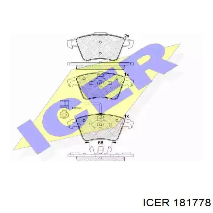 Передні тормозні колодки 181778 Icer