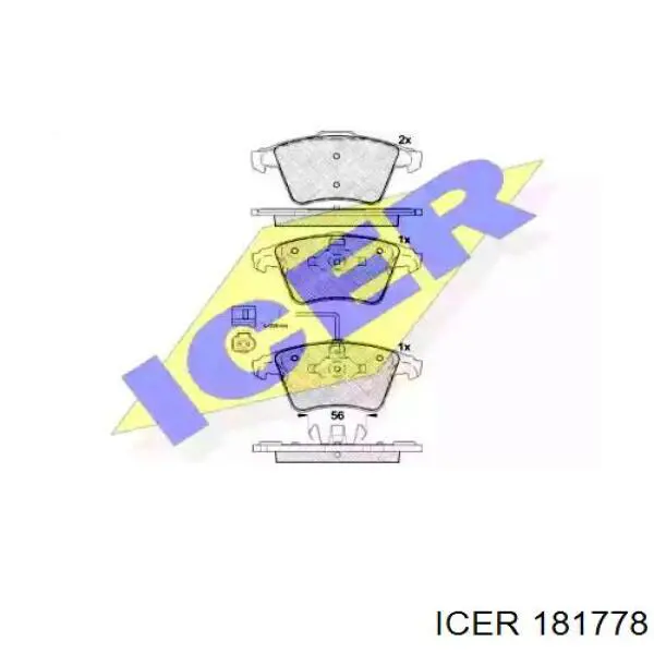 181778 Icer колодки гальмівні передні, дискові