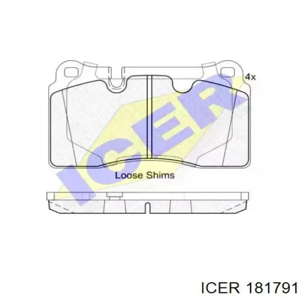 181791 Icer колодки гальмівні передні, дискові