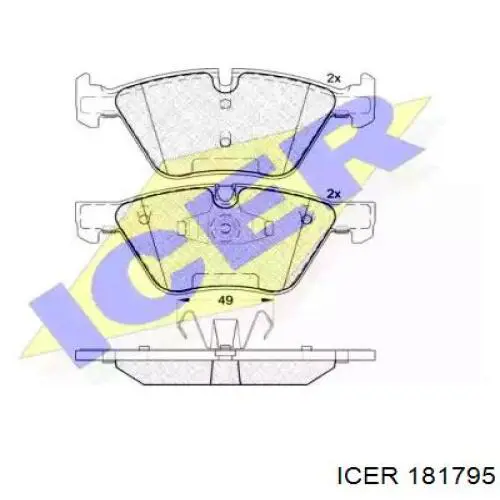 Колодки гальмівні передні, дискові 181795 Icer