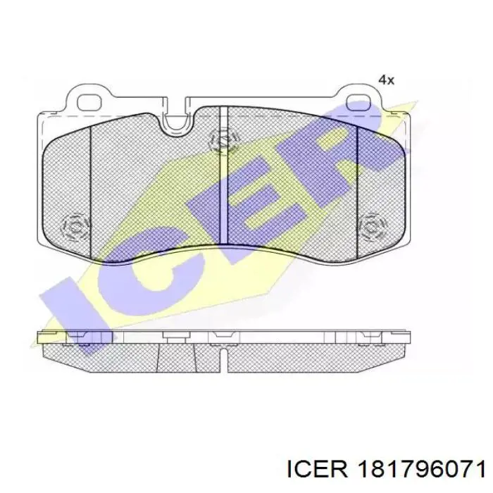 Колодки гальмівні передні, дискові 181796071 Icer