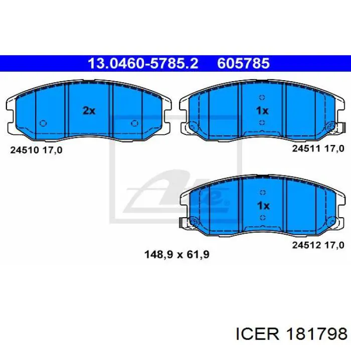 Гальмівні колодки Icer 181798 ціна, від 30.12 USD