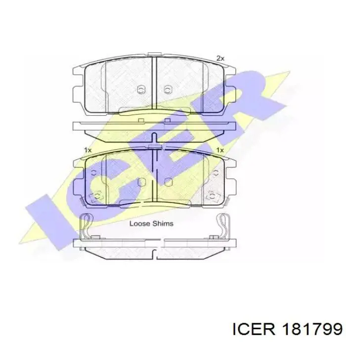 Задні гальмівні колодки 181799 Icer