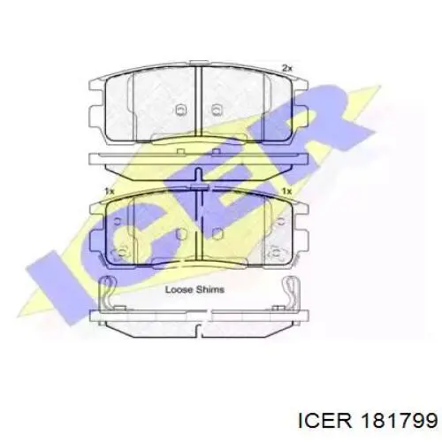 Колодки гальмові задні, дискові 181799 Icer