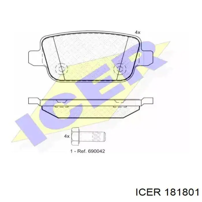 Купити 181801 Icer Задні колодки