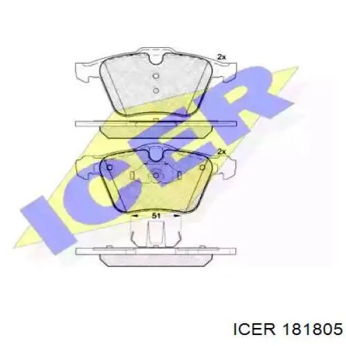 181805 Icer колодки гальмівні передні, дискові