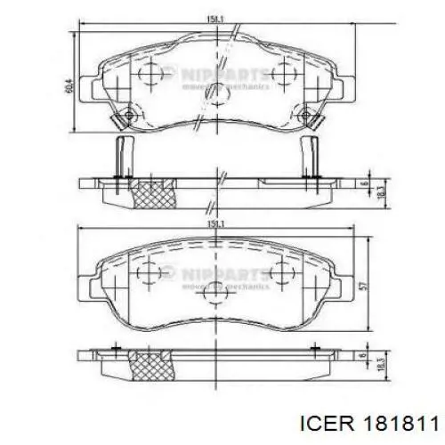 Тормозні колодки Icer 181811