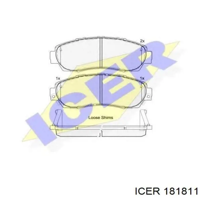 181811 Icer колодки гальмівні передні, дискові