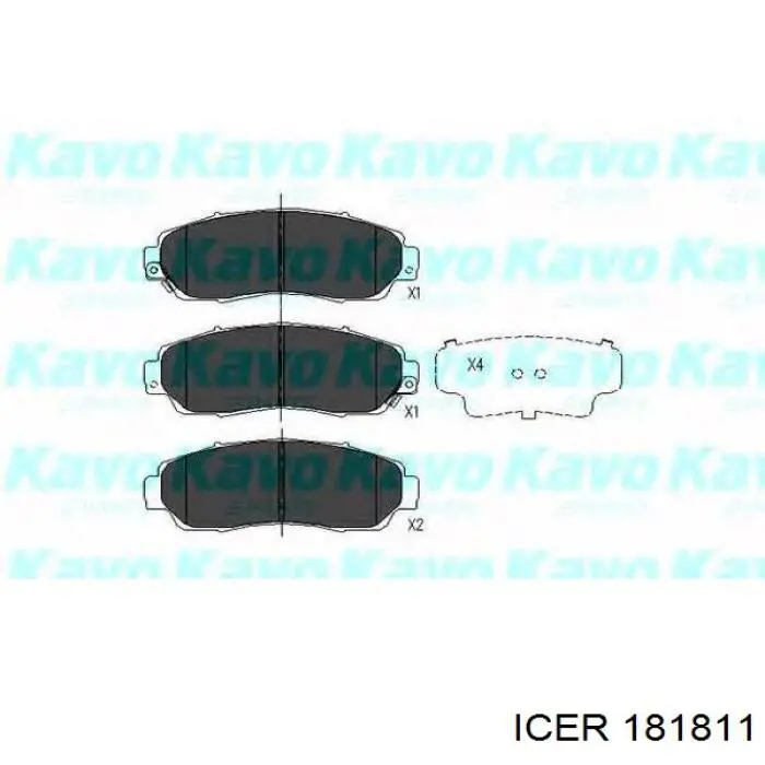 Передні тормозні колодки 181811 Icer