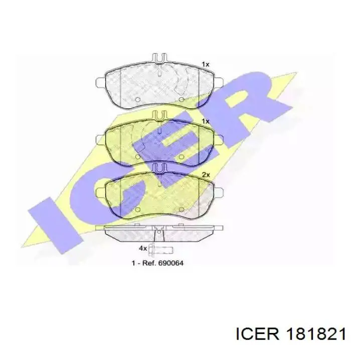 Передні тормозні колодки 181821 Icer