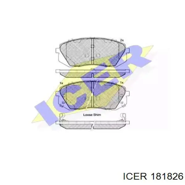 Передні тормозні колодки 181826 Icer
