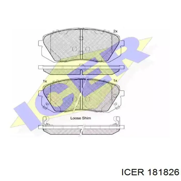 Колодки гальмівні передні, дискові 181826 Icer