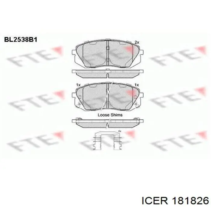 Гальмівні колодки Icer 181826 ціна, від 25.40 USD