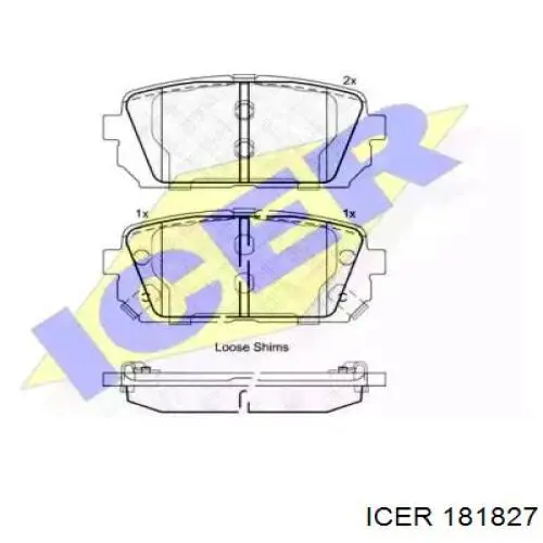 Колодки гальмові задні, дискові 181827 Icer