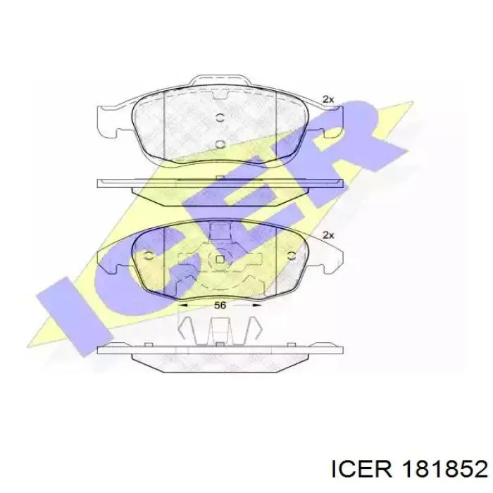 181852 Icer колодки гальмівні передні, дискові