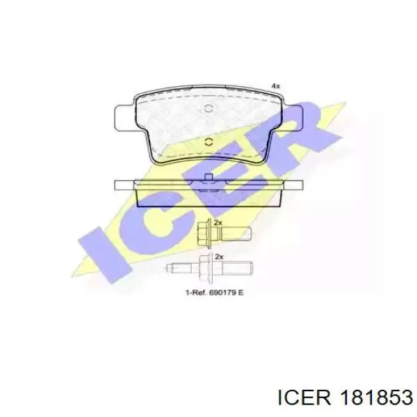 181853 Icer колодки гальмові задні, дискові