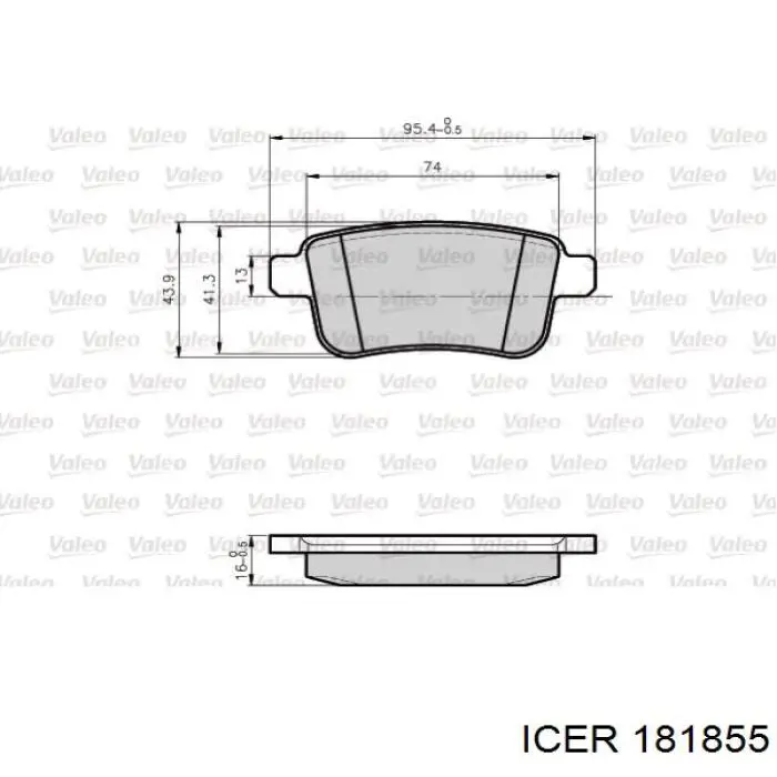 Задні дискові колодки Icer 181855