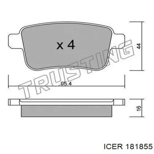 181855 Icer Колодки гальмівні задні, дискові