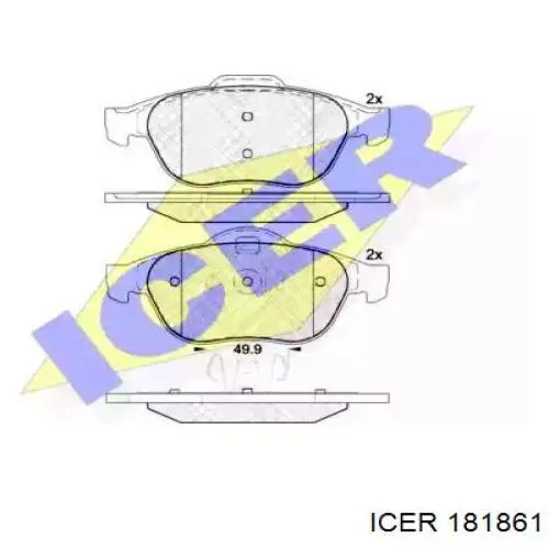 181861 Icer колодки гальмівні передні, дискові