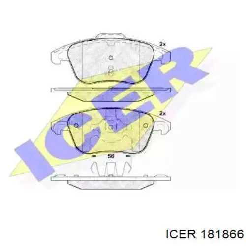 181866 Icer колодки гальмівні передні, дискові