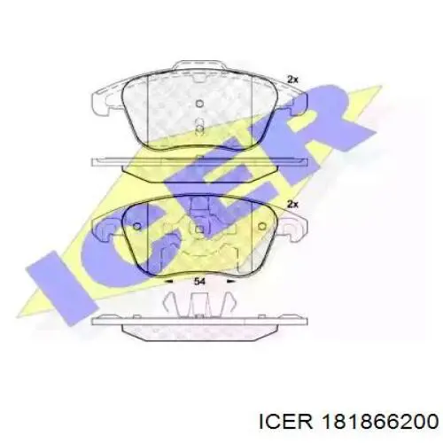 Передні тормозні колодки 181866200 Icer