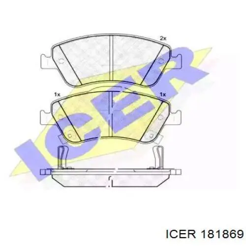 181869 Icer колодки гальмівні передні, дискові
