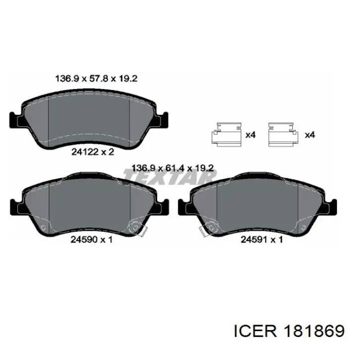 Гальмівні колодки Icer 181869 ціна, від 25.43 USD